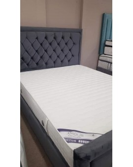 French velvet framed chesterfields