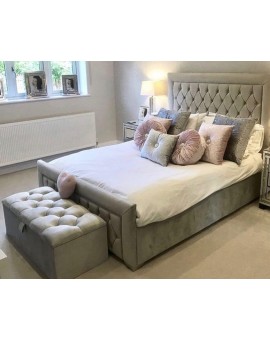 French velvet framed chesterfields